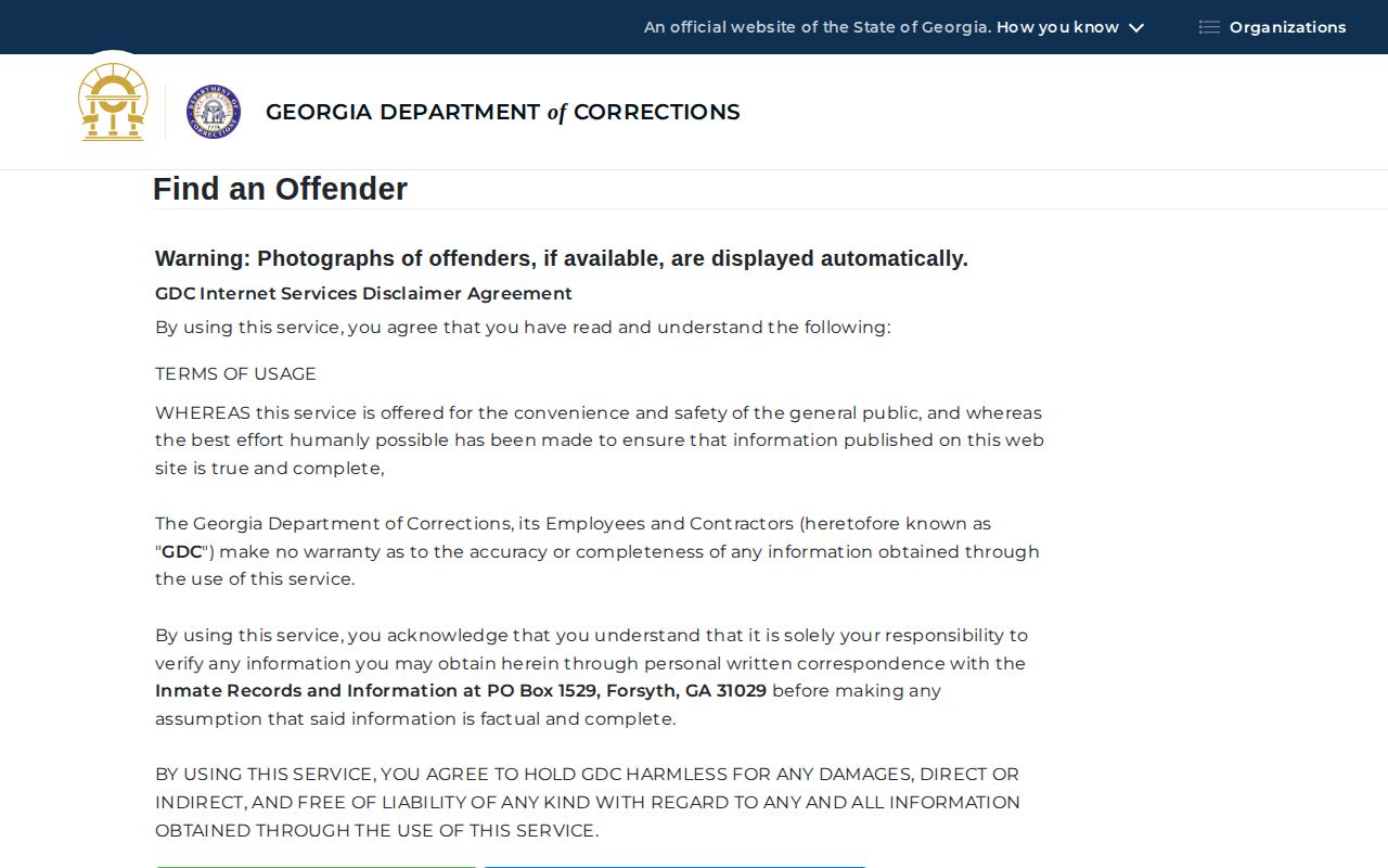 GDC offender search for Baker County released inmates