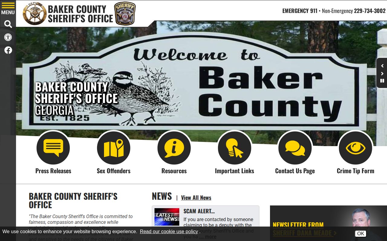 Baker County released inmates sheriff contact source