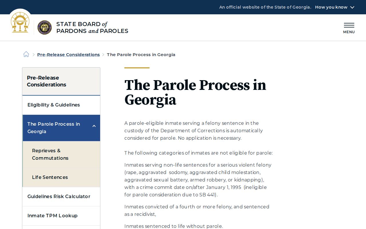 Baker County parole release process